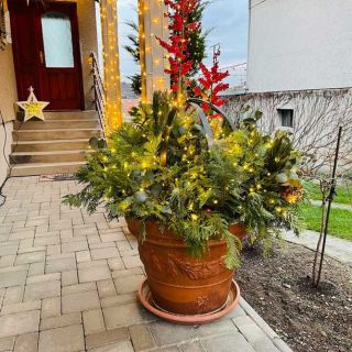 Kovová dekorace do květináče #vyzdoba #vanocnidekorace #kov #kovarnazlin #dekoracenazahradu